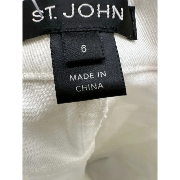 St John Womens Jeans Size 6 White Denim Pants Designer MSRP $595 - Picture 7 of 7